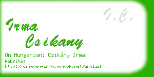 irma csikany business card