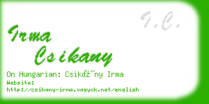 irma csikany business card